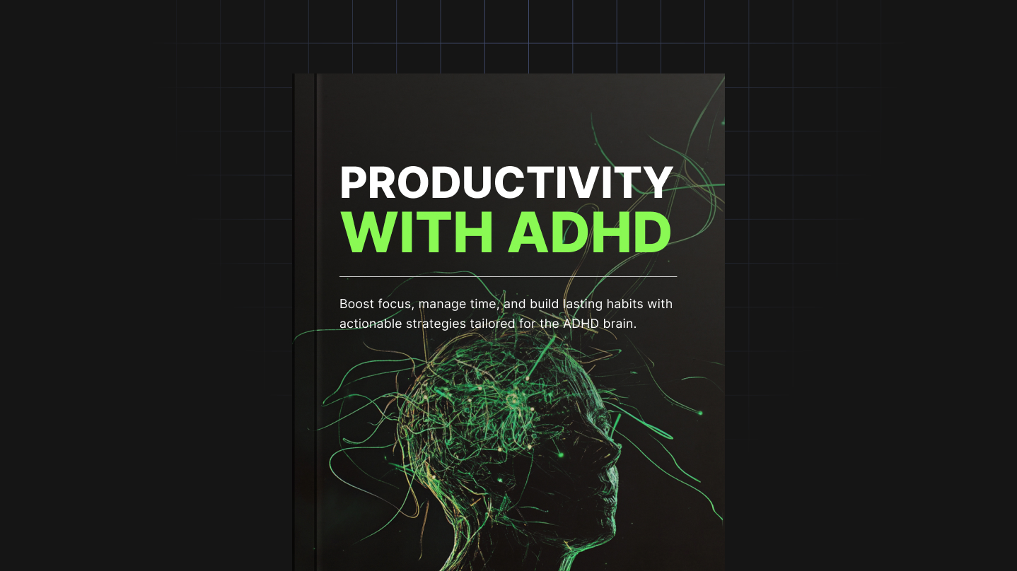 Productivity with ADHD free ebook or guide cover