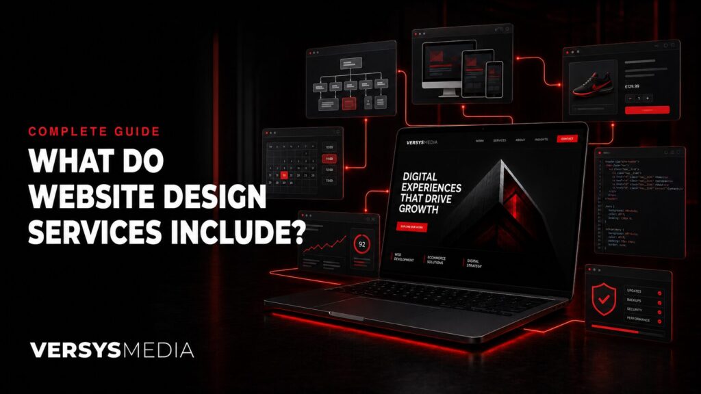 Eight connected stages of a complete professional website design service | Home